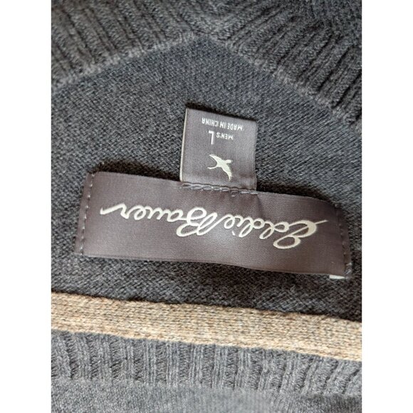 Eddie Bauer Mens Large Gray Wool V-Neck Sleeveless Sweater Vest - Picture 2 of 4